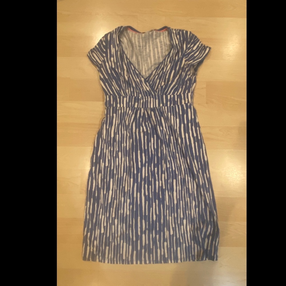 Boden Blue and White Wrap Dress, Size 8